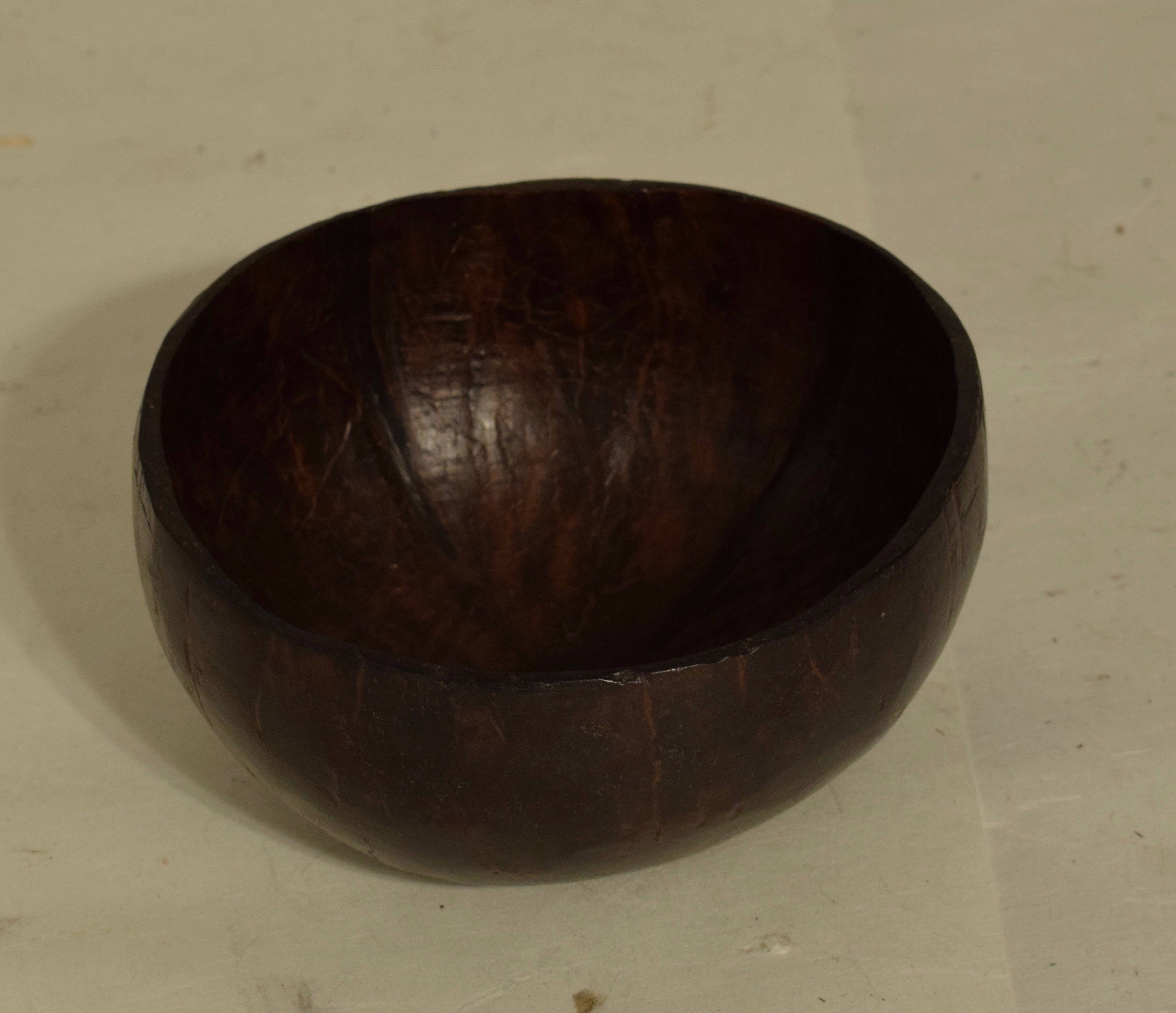 Philippines Ifugao Round Coconut Bowl Burnished Wood Handmade Rice Food