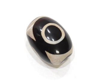 Beads Brown White Tibetan Glass Beads 28-30mm