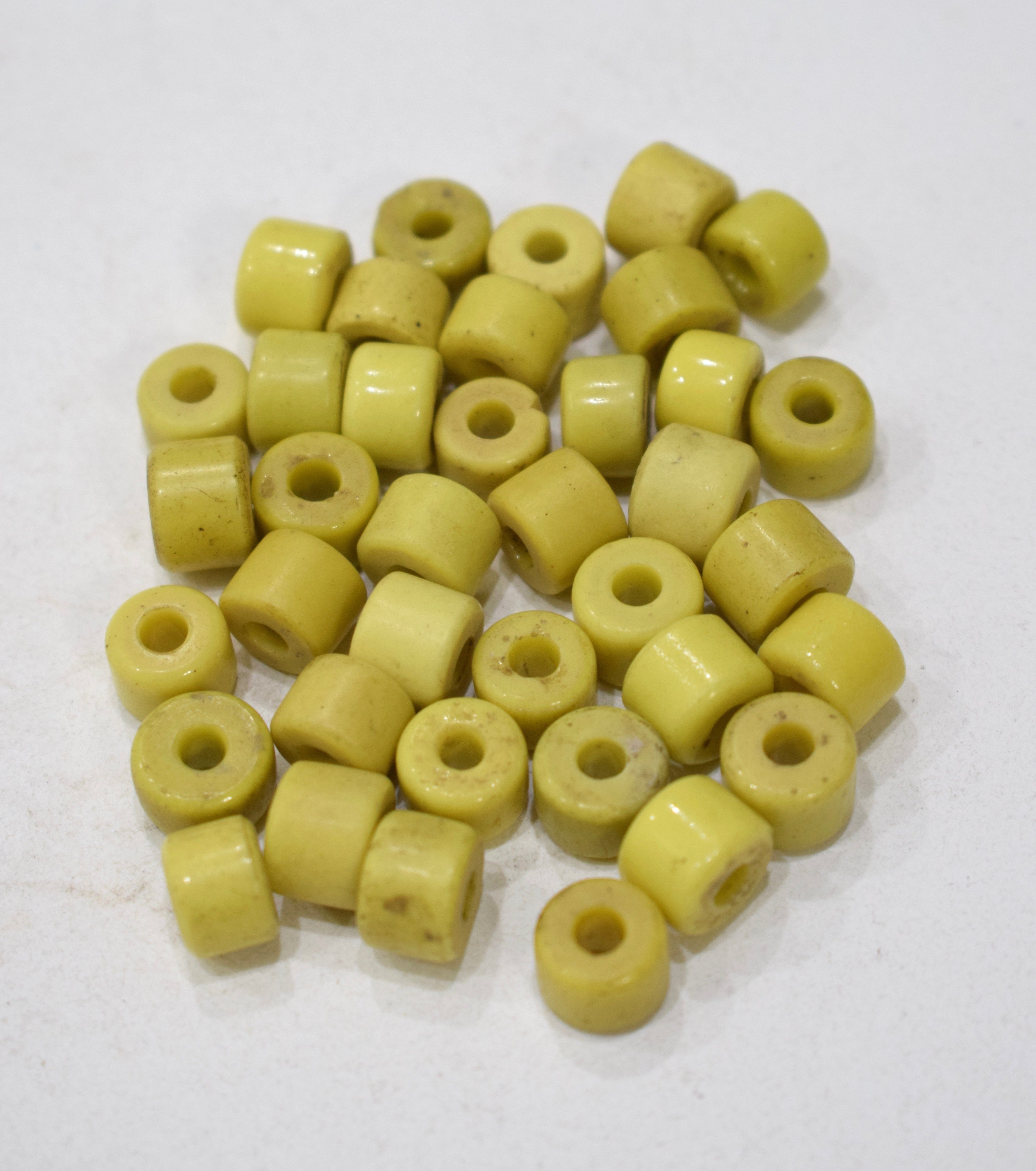 Beads African Yellow Glass Beads 10mm