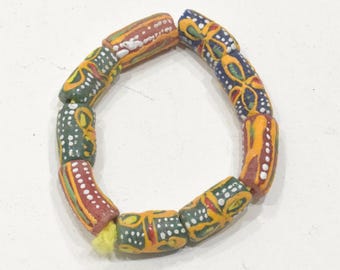 African Krobo Glass Bead Bracelet Ghana West Africa