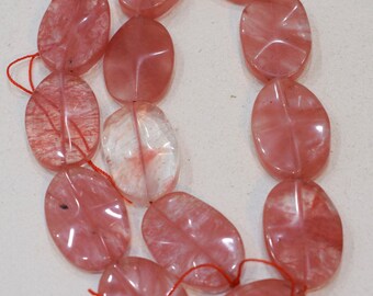 Beads Cherry Quartz Oval Beads 30mm