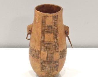 African Turkana Wood Meat Jar Kenya