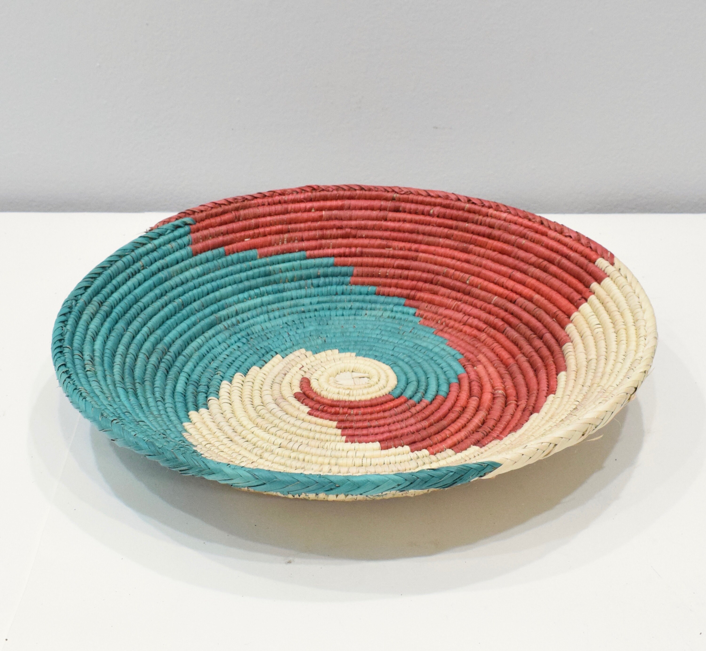 African Basket Botswana Natural Colors South Africa Woven Palm Food Basket