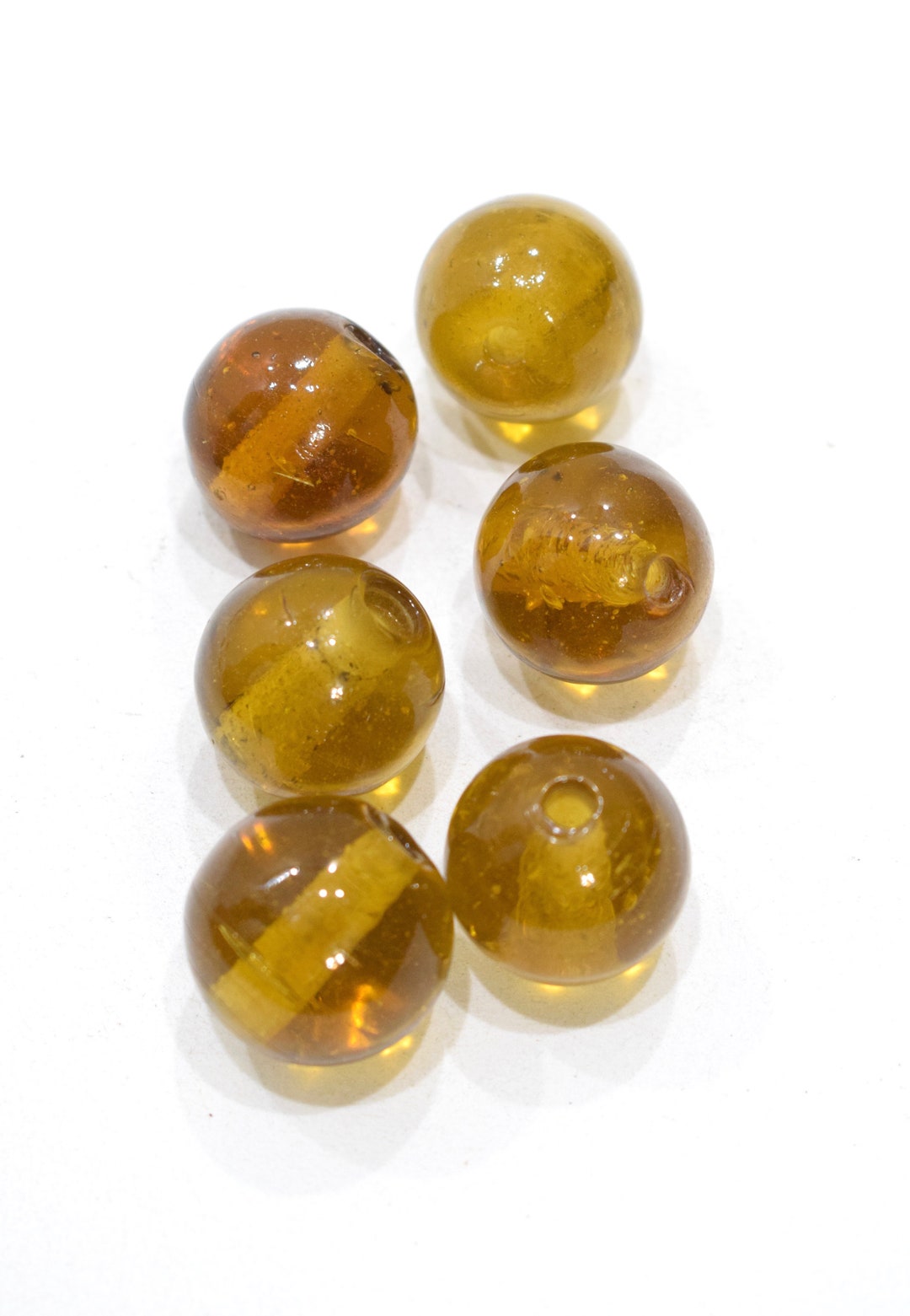 Beads Topaz Round Glass Beads 24mm Etsy