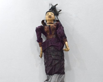 Puppet Marionette Wood Doll Burmese Folk Art Puppet