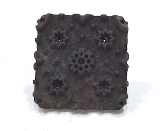 India Wood Block Ink Stamp Hand Carved Design