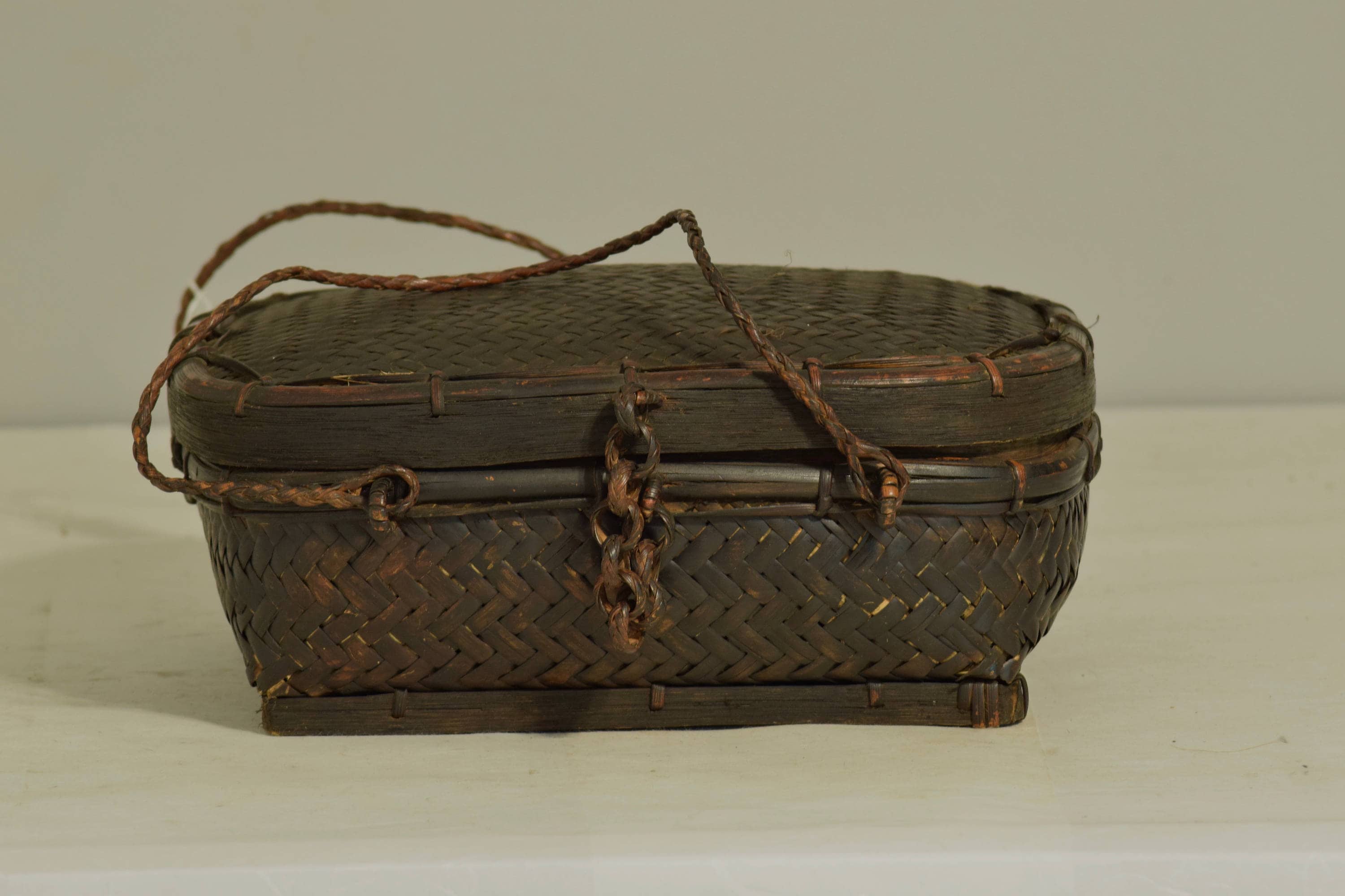 Philippines Ifugao Woven Rice Basket Handmade Tribal Household Status