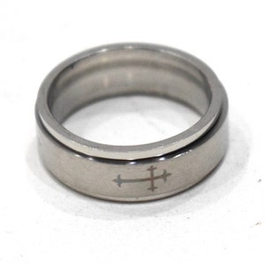 Ring Stainless Steel Etched Spinner Band Ring