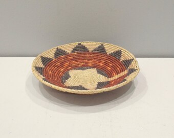 African Basket Botswana Natural Colors South Africa Woven Palm Food Basket