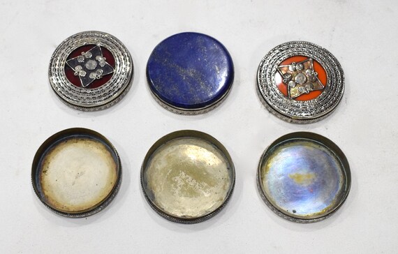 Silver Middle Eastern Circular Box Container - image 3