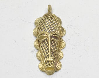 Pendant African Brass Baule Mask Pendant