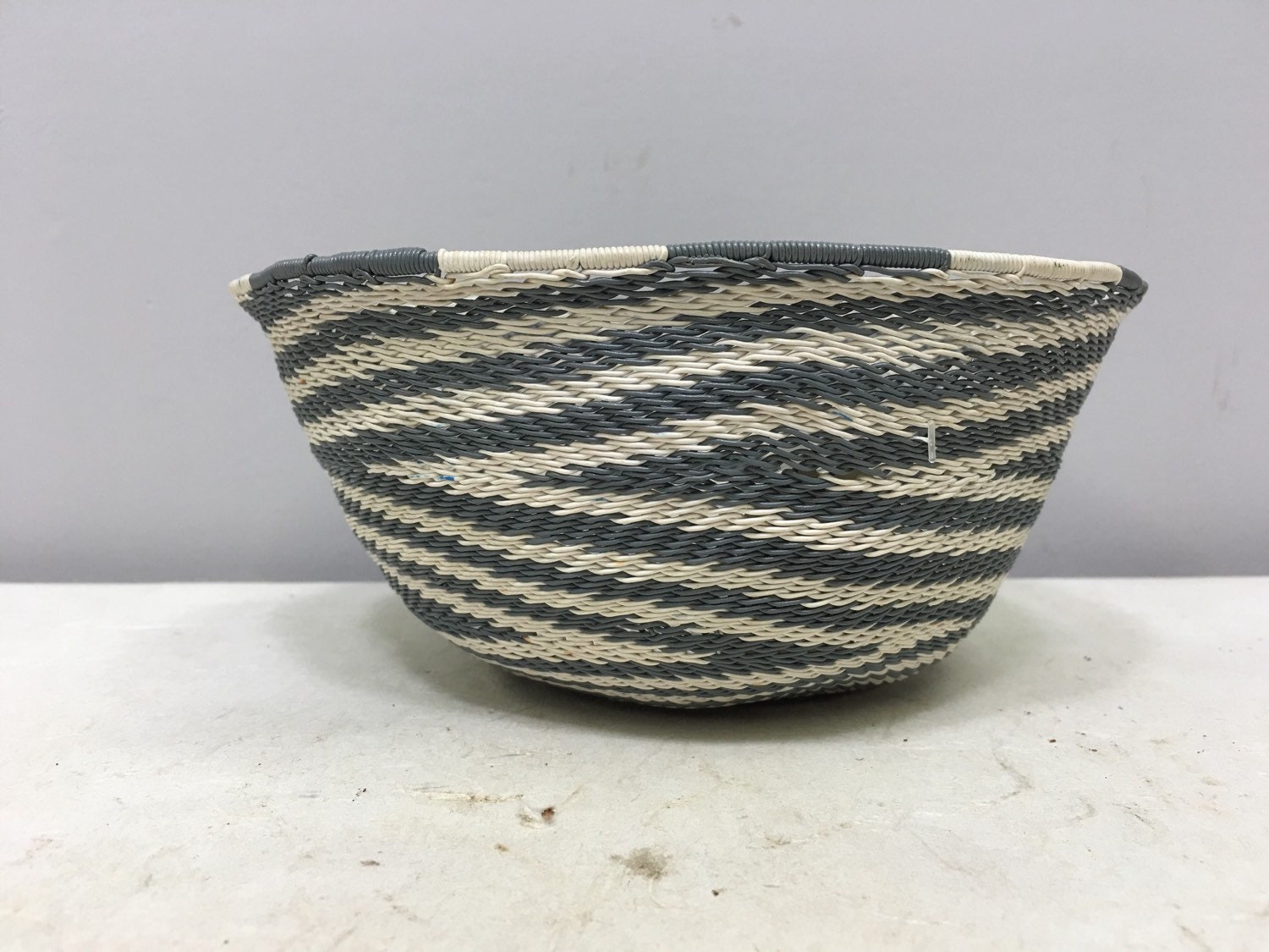 African Basket Zulu Old Telephone Wire Basket Handmade Hand Woven