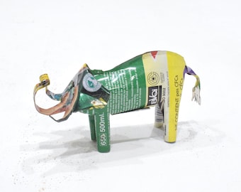 African Folk Art Toy Elephant Recycled Tin Can Tanzania