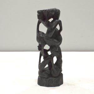 African Statue Tree of Life Ebony Wood Makonde Tribe Tanzania