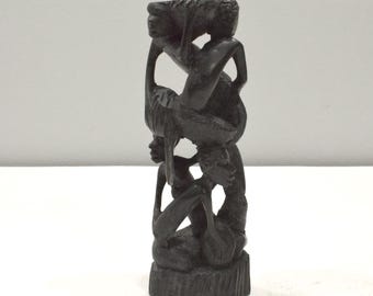 African Statue Tree of Life Ebony Wood Makonde Tribe Tanzania