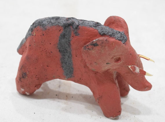 African Red Clay Cow Statue Samburu Kenya