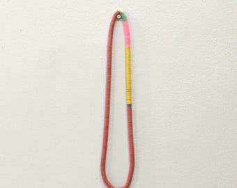African Vinyl Record Bead Strand Necklace Mali