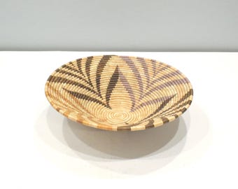 African Basket Botswana Natural Woven Palm Basket