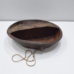Cuenco etíope para cortar carne de madera de Gurage
