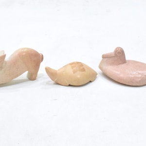Afrikanischer Speckstein Hand geschnitztes Tier Set Kenia