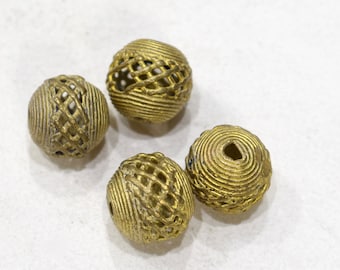 African Brass Round Cage Beads