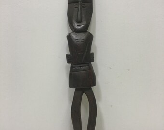 Statue Tibetan Deity Figure Hand Carved Wood Tibetan Divination