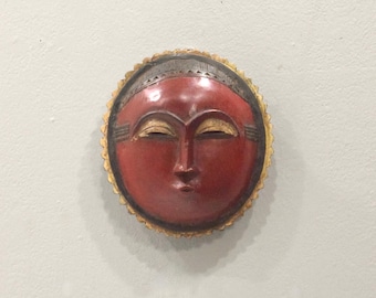 African Baule Moon Mask Akan Tribe