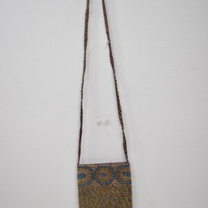 Sac Besace Bronze Fait Main - Lignes Brodées Et Doublure Motifs - Neuf Sans étiquette (France)
