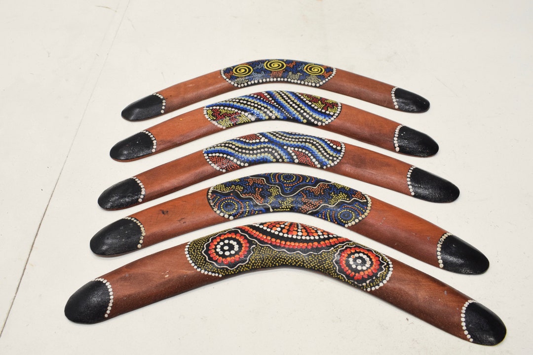Boomerang Bali Indonesia Wood Wall Decor Tribal Painted Etsy