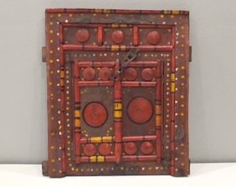 India Wooden Door Double Opening Center Colorful Wood Door