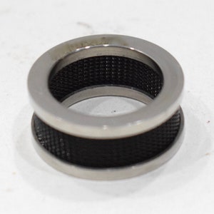 Ring Stainless Steel Black Mesh Band Ring