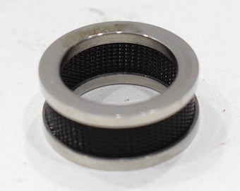 Ring Stainless Steel Black Mesh Band Ring