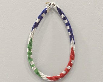 African Zulu Beaded Ring Necklace South Africa