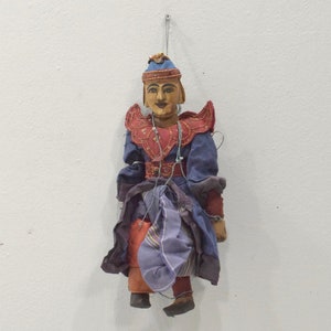Puppet Marionette Wood Burmese Puppet Folk Art