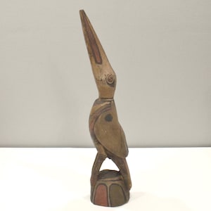 Papua Nowa Gwinea Sabut Ptak Drewniana Statuetka Latmul