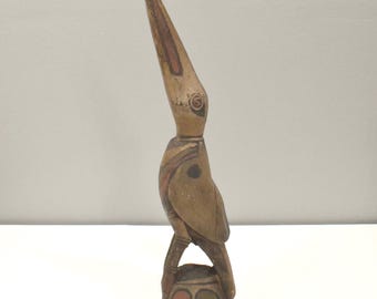 Papua New Guinea Sabut Bird Wood Statue Latmul
