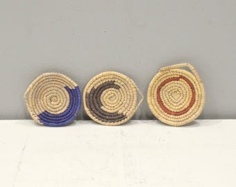 African Basket Botswana Natural Food Basket Set of 3