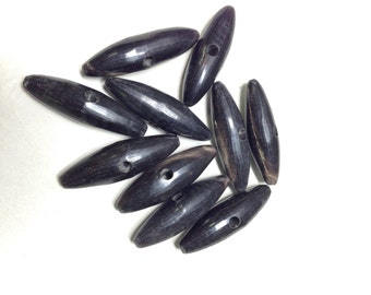 Beads Indonesian Black Horn Toggle Beads 50mm
