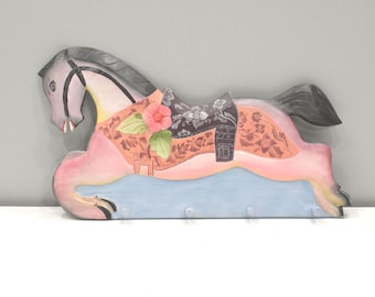 Indonesian Folk Art Horse Childs Clothing Hanger
