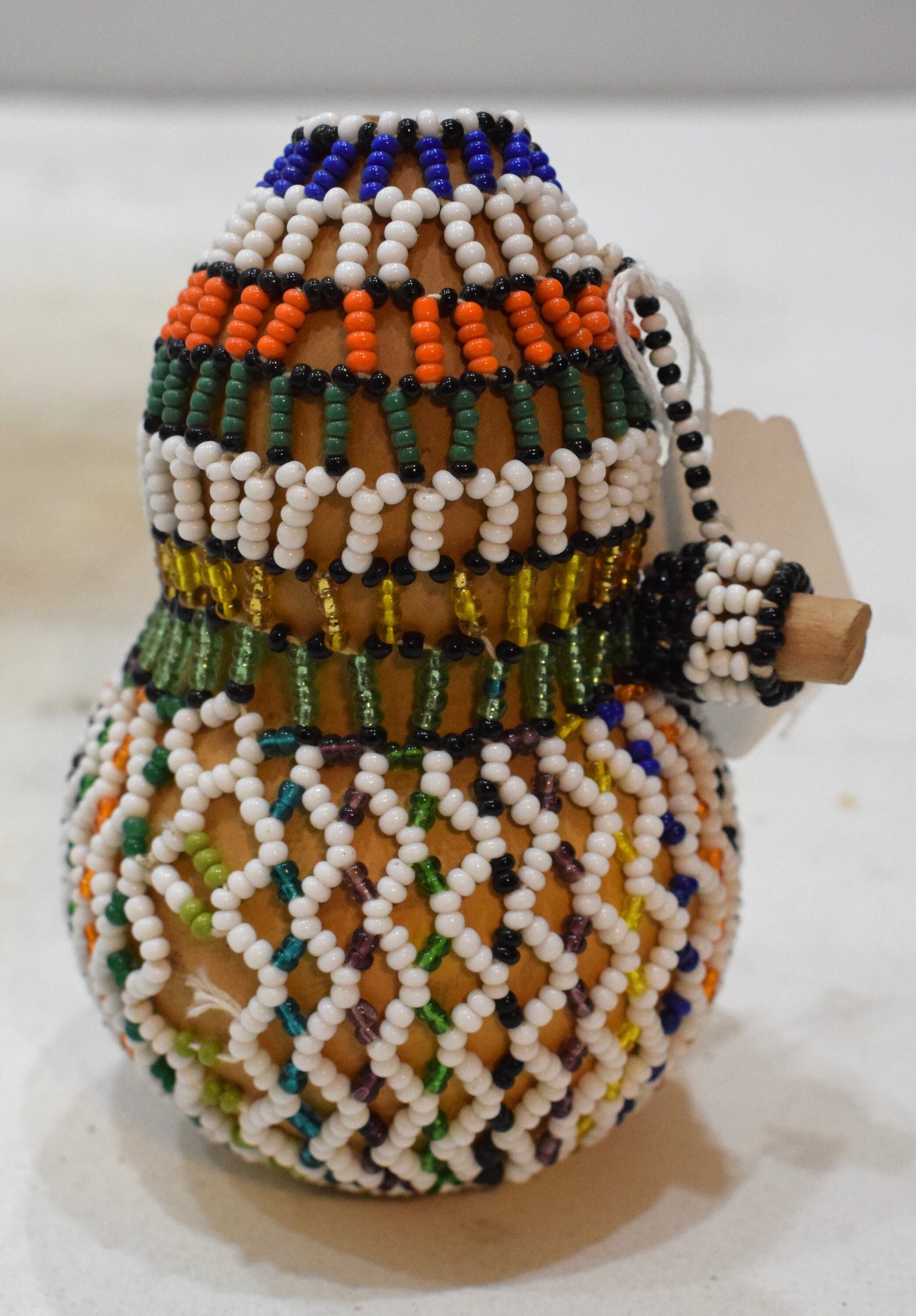 African Zulu Beaded Snuff Gourd South Africa Handmade Beaded Gourd