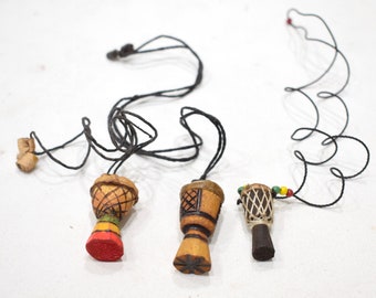 African Djembe Drum Necklaces Senegal