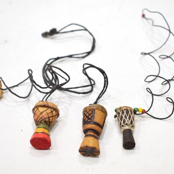 African Djembe Drum Necklaces Senegal