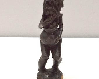 African Ebony Shetani Fetish Statue Makonde Tribe Tanzania