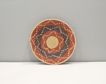 African Basket Botswana Natural Colors South Africa Woven Palm Food Basket