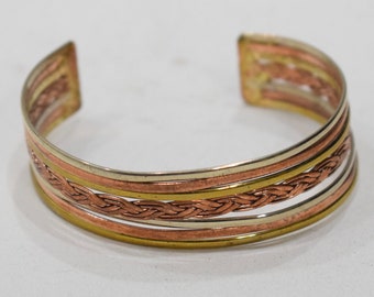 Bracelet Copper Woven  Wide Cuff Healing Bracelet