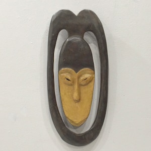 African Kwele Plank Mask Gabon Initiation Mask