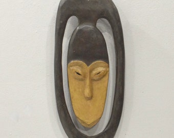 African Kwele Plank Mask Gabon Initiation Mask