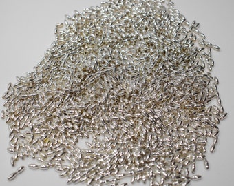 Beads Silver Small Tube Beads 6mm