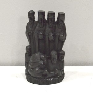 African Ebony Wood Christmas Nativity Sculpture Tanzania