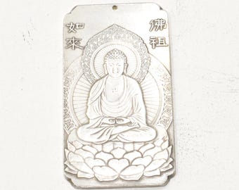 Chinese Silver Alloy Buddhist Deity Amulet